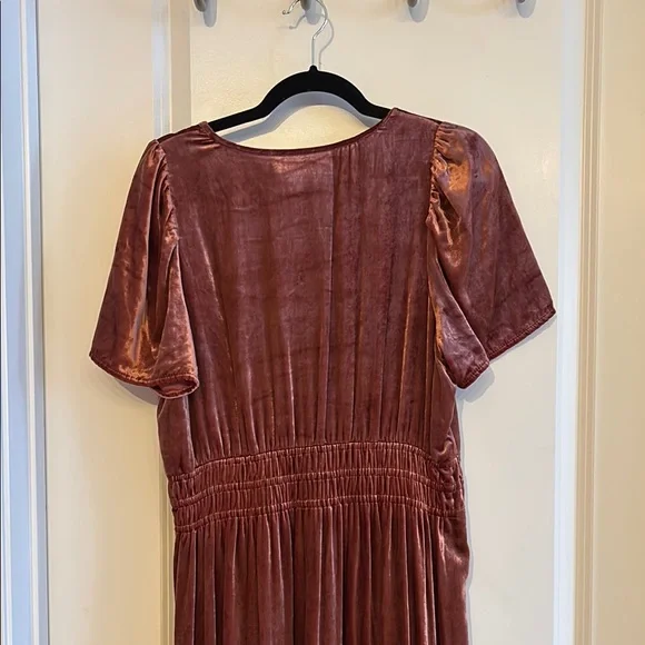 Anthropologie Velvet Maxi Dress in Deep Burgundy - Picture 4 of 6